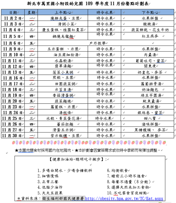 109-11月餐點圖片