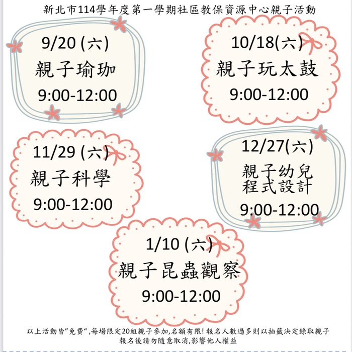 新北市114學年度第一學期社區教保資源中心活動圖片
